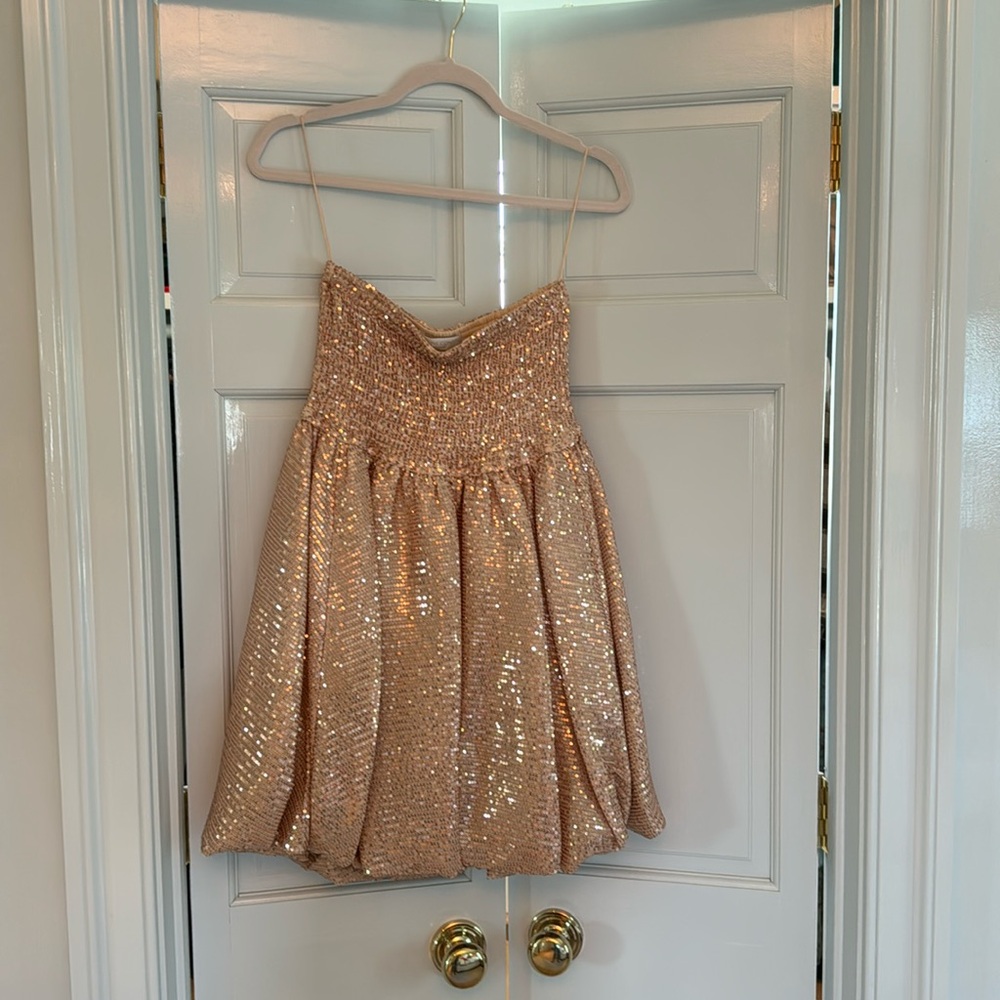 Caroline Constas Bianca Sequined Strapless Mini Dress Size S